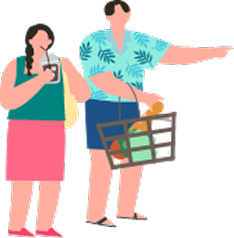 ショッピングする人イラスト