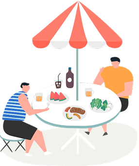 食事をする人イラスト